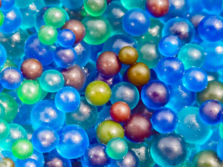 the Background texture of multi-colored plastic balls on the playgroundの写真素材