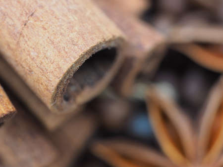 cinnamon and star anise. close up.の写真素材