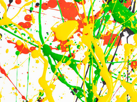 yellow black green spilled paint spilled. expressionism