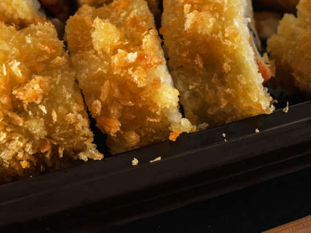 homemade rolls in tempura. Japanese food. close upの写真素材