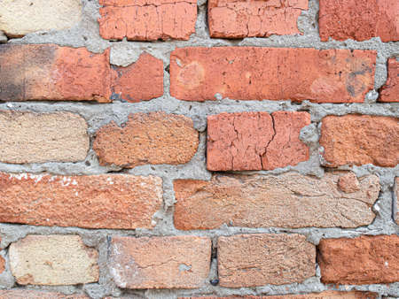 Old dirty brickwork wall. Background texture. Scratches and bumps.