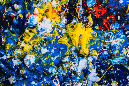 abstract expressionism. contemporary art. Picture painted using the technique of dripping. Mixing...