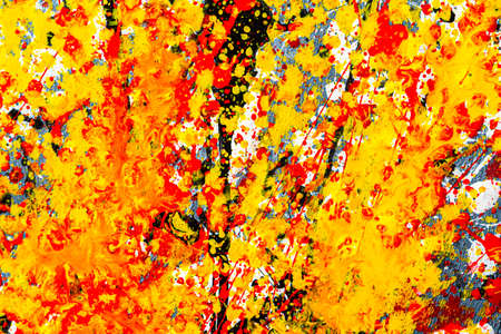 Bright background graphic image. dripping. expression. multicolored color spill blemish. mixing...