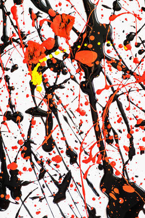 Abstract expression colorful splash background. bright Watercolor background illustration. dripping technique.の写真素材