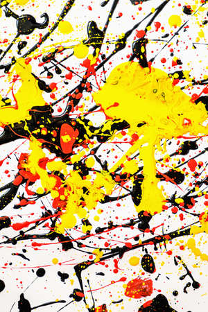 Abstract expression colorful splash background. bright Watercolor background illustration. dripping...