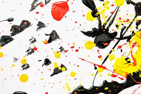 Abstract expression colorful splash background. bright Watercolor background illustration. dripping technique.の写真素材