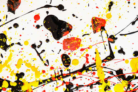 Abstract expression colorful splash background. bright Watercolor background illustration. dripping technique.の写真素材