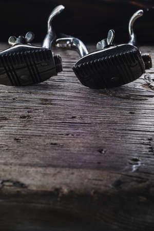 On a rusty surface two manual clipper. close up. rustic. vertical orientation.の写真素材