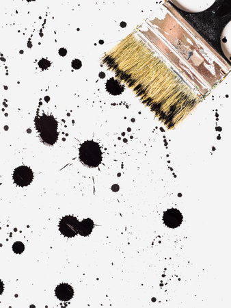 Brush and paint smudges. Color chaos. Expressionism.Picture painted using the technique of dripping....