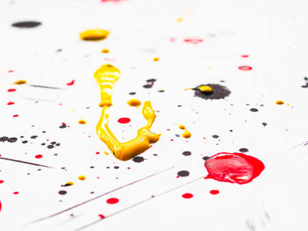 paint smudges. Color chaos. Mixed different colors. Expressionism.Picture painted using the...