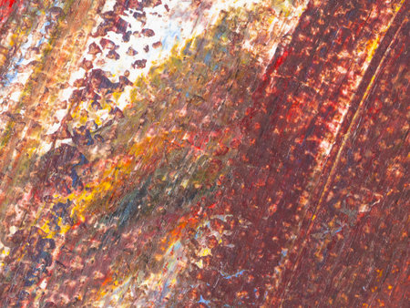 Colorful strokes blend and swirl to create a striking abstract design, showing intricate patterns and textures that evoke movement and depth.の写真素材