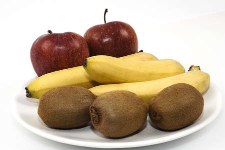 Fruits placed on the plateの写真素材