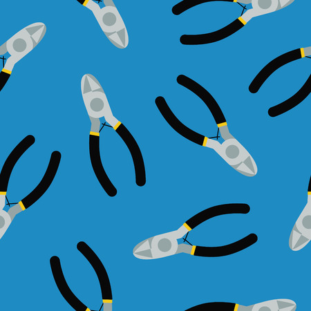 Seamless pattern with cutting pliers in flat styleのイラスト素材