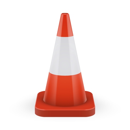 Orange traffic cone with rounded rectangular baseのイラスト素材