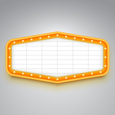 Glowing retro cinema sign. Marquee lights and vintage style. Vector illustration.のイラスト素材