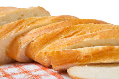 wheat bread isolated on white backgroundの写真素材