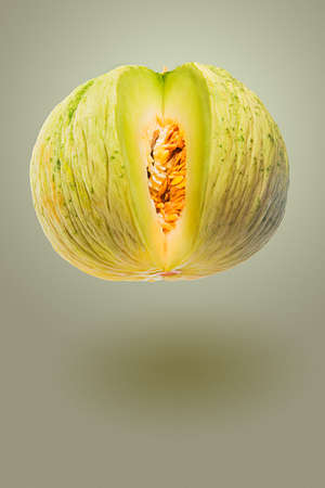 ripe melon on the background with shadow