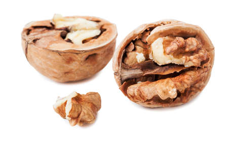 Open walnut in closeup