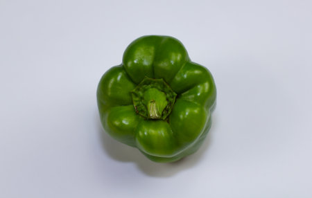 Green peppers are good for a healthy diet. Bulgarian green fresh perez is very useful for humans. Fresh peppers are always available in the supermarket all year roundの写真素材