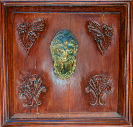 Door handle  lion head の写真素材