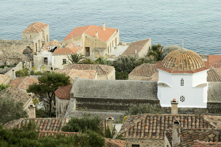 A part of the historical castle-town of Monemvasia, southern Greeceの写真素材