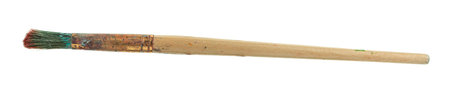 Brush for painting in paint on a white backgroundの写真素材