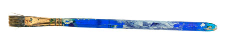 Brush for painting in paint on a white backgroundの写真素材