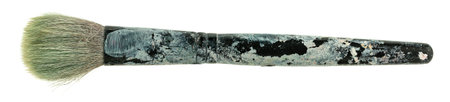 Brush for painting in paint on a white backgroundの写真素材