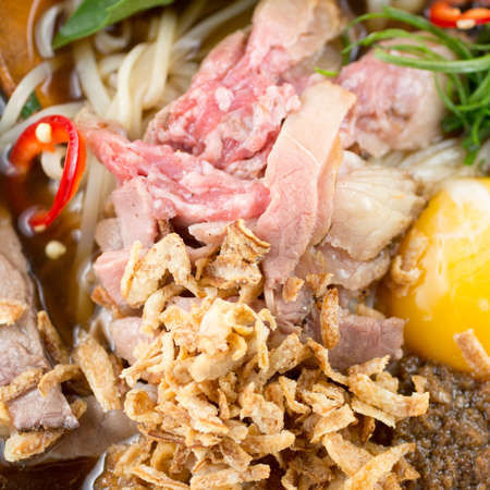 Beef Pho. Smoked Rare Brisket
Crispy Shallot, Scallion, Roasted Garlic Sauce and Rice Noodles at Cantiin in Bridgeport, Connecticut. Photo by Lisa Wiltse for The New York Timesの写真素材