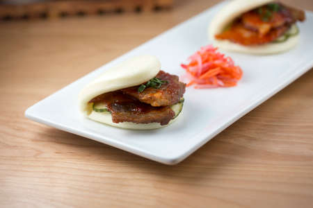 Sweet Chili Pork Belly Steam Bunの写真素材