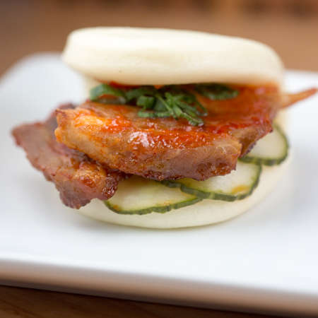 Sweet Chili Pork Belly Steam Bunの写真素材