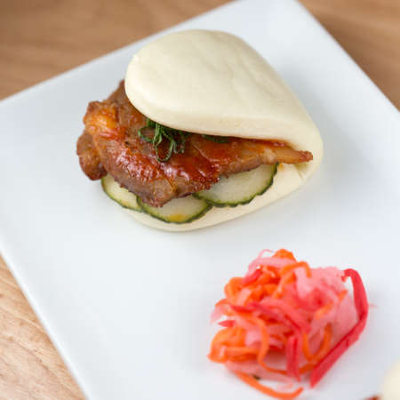 Sweet Chili Pork Belly Steam Bunの写真素材