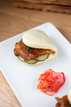 Sweet Chili Pork Belly Steam Bunの写真素材