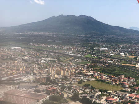Aerial views from an airplane over Campania, Italyの写真素材