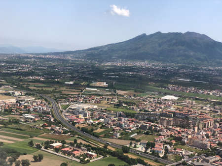Aerial views from an airplane over Campania, Italyの写真素材