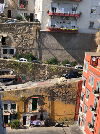 Cluster of houses on the Bay of Naples, Italyの写真素材