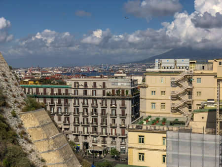 Cluster of houses on the Bay of Naples, Italyの写真素材