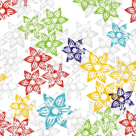 vector texture consist of colorful flowers  Vector illustrationのイラスト素材