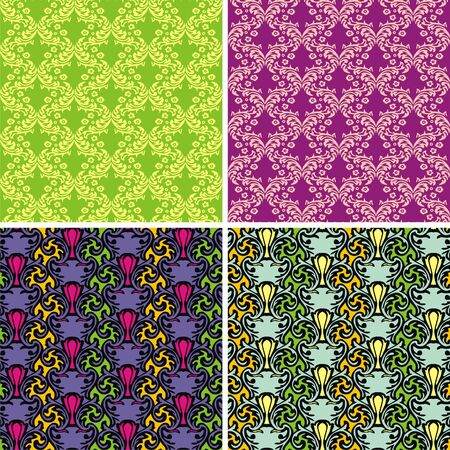 Vector set of floral textures  Vector illustration のイラスト素材