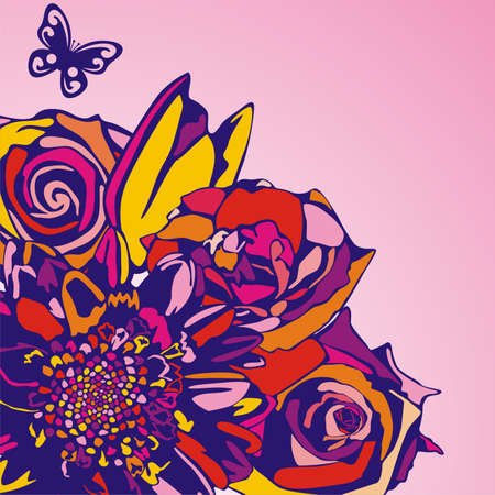 postcard consist of color patterns.  illustrationのイラスト素材