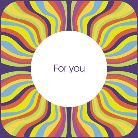 Postcard with colorful background. Vector illustration.