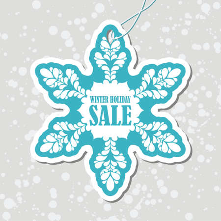 christmas tag in a shape of snowflake. Vector illustrationのイラスト素材