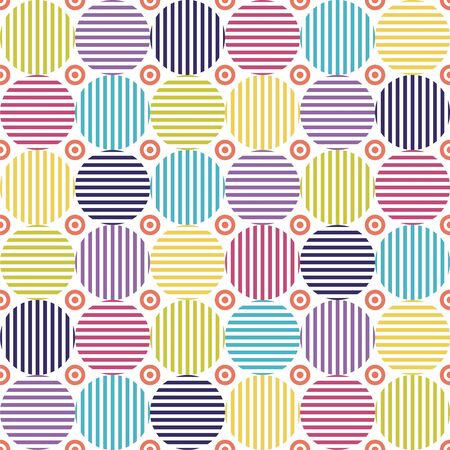 seamless geometric pattern consists of colorful circles. Vector illustration.のイラスト素材