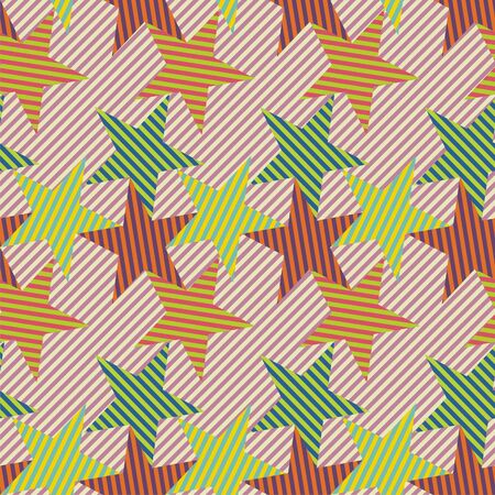 seamless geometric pattern consists of colorful stars. Vector illustration.のイラスト素材