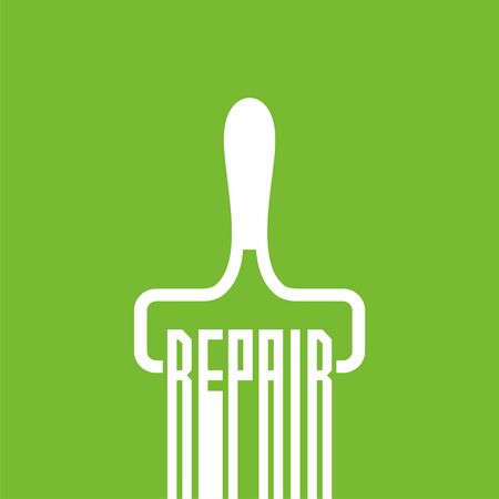 logo with roller for painting.のイラスト素材