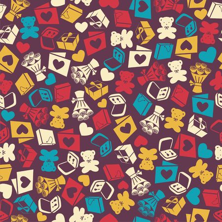 seamless texture with different elementsのイラスト素材