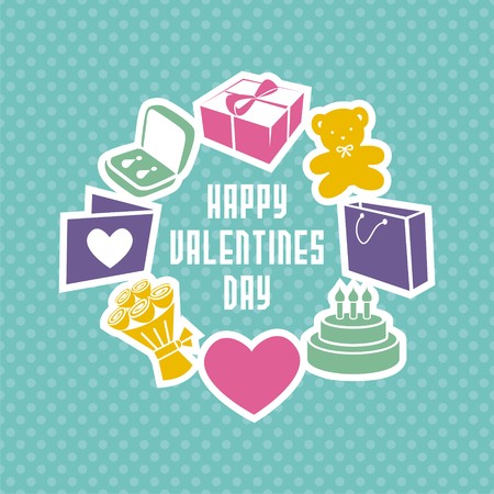 vector gift card consists of different elements. for valentines day. card for wedding. Vector illustrationのイラスト素材
