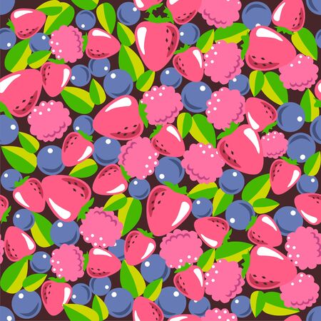 seamless texture consists of berries. Postcard for valentines day. illustrationのイラスト素材