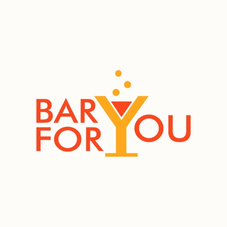 phrase bar for you with wineglass.のイラスト素材