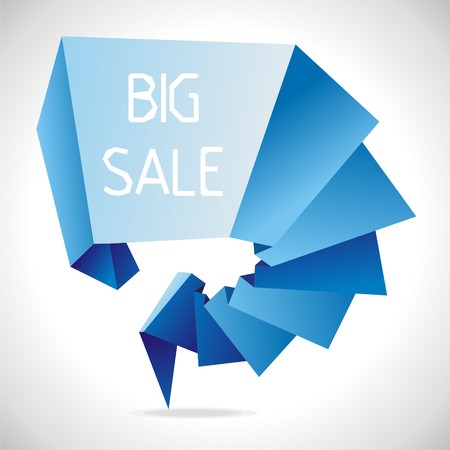 goemetric sale design template. Origami Sale banner. Vector illustrationのイラスト素材